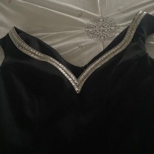 Quiz brand Black elegant long gown embellished with silver